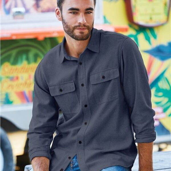 Burnside - Long Sleeve Solid Flannel Shirt Thumbnail