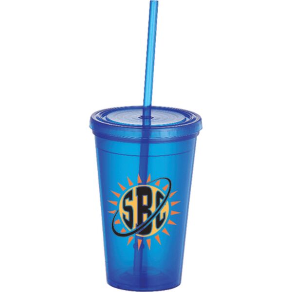 Iceberg 16oz Double-Wall Tumbler w/Straw Thumbnail